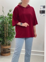 تیشرت باکسی کلاهدار