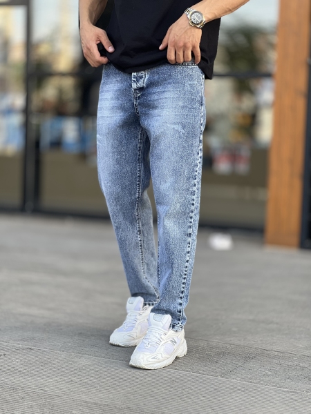 شلوار مام فیت جین Zara آبی دریایی کد 306