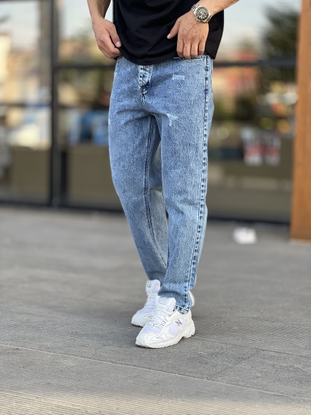 شلوار مام فیت جین Zara آبی روشن کد 380