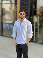 پیراهن دوشین آستین بلند Man سفید