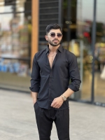 پیراهن دوشین آستین بلند Man مشکی