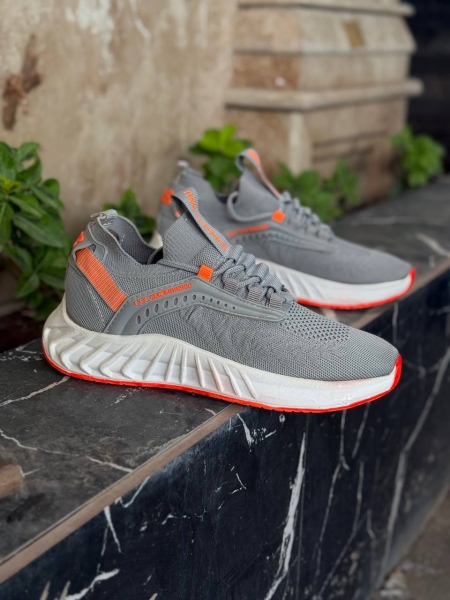 کتونی حراجی جورابی New Balance طوسی نارنجی