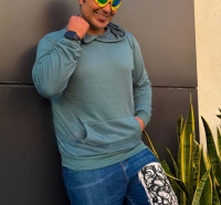 هودی حراجی طرح ساده رنگ آبی سنگی