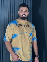 تیشرت ماکان باکسی مردانه کرمی