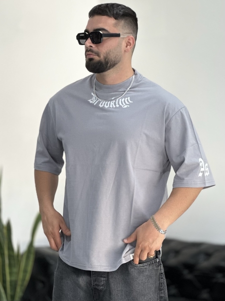 تیشرت پنبه BROOKS طوسی