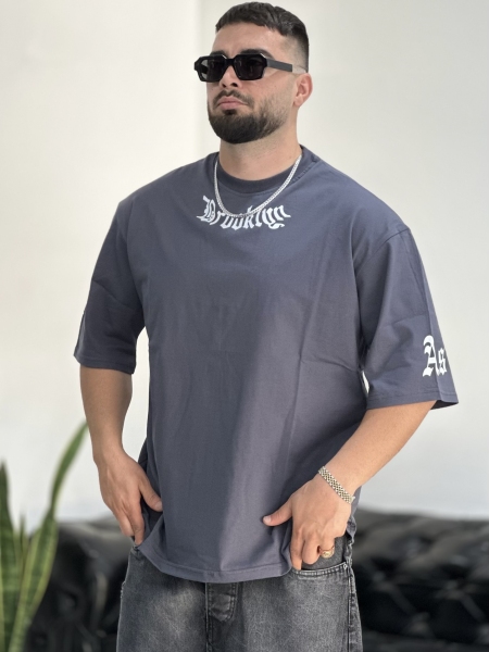 تیشرت پنبه BROOKS خاکستری