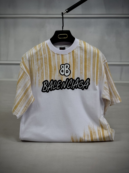 تیشرت بالنسیاگا سفید زرد
