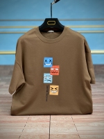 تیشرت استیکر کرم تیره