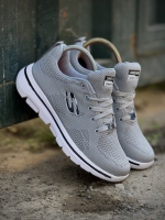 اسکیچرز بندی طوسی زیر سفید