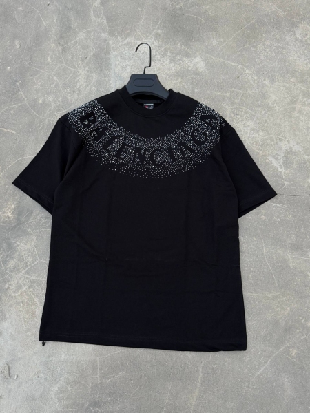 تیشرت آستین کوتاه نگین دار BALENCIAGA مشکی