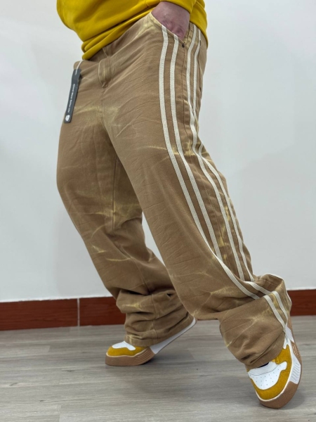 شلوار بگ کتان کاستوم BALENCIAGA قهوه ای روشن