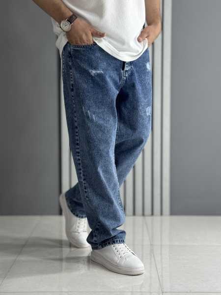 شلوار جین بگ آبی ( قد 108 سانت )