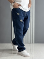 شلوار جین بگ آبی تیره ( قد 108سانت )