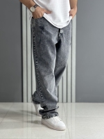 شلوار جین بگ طوسی گرم بالا ( قد 108 سانت )