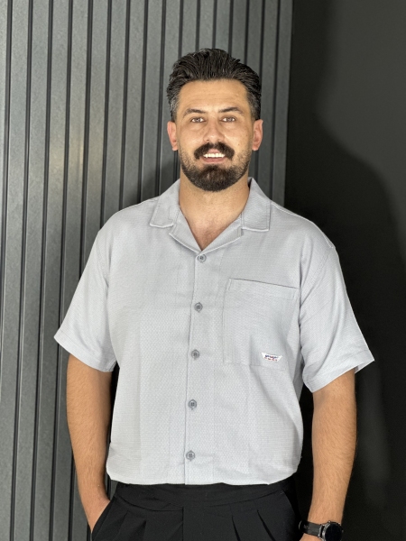 پیراهن مراکشی کنفی مردانه طوسی