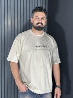 تیشرت ماکان باکسی مردانه کرمی