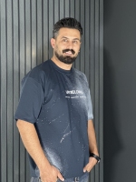 تیشرت ماکان باکسی مردانه سرمه ای