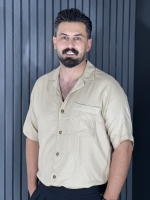 پیراهن مراکشی کنفی مردانه کرمی