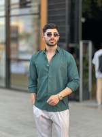 پیراهن دوشین آستین بلند سبز تیره