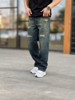 شلوار بگ جین Zara Vip آبی سایه سبز کد 2077
