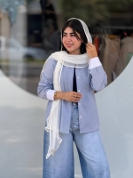 شومیز راه راه یقه سفید
