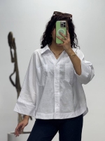 شومیز پایین سجاف لینن اسلپ