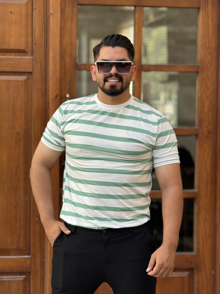 تیشرت رینگر سفید سبز