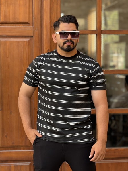 تیشرت رینگر مشکی سفید