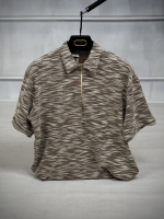 تیشرت نیم زیپ مراکشی قهوه ای