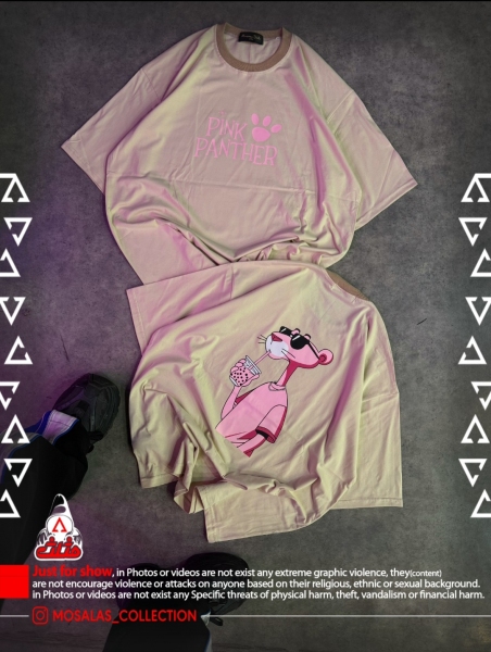 تیشرت پلنگ صورتی باکسی