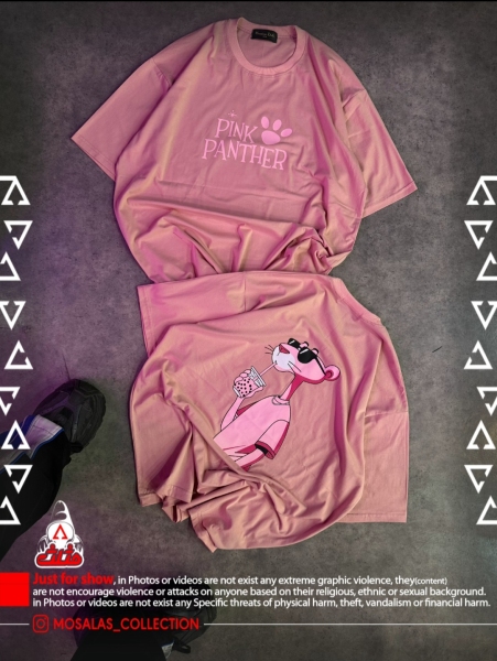 تیشرت پلنگ صورتی باکسی