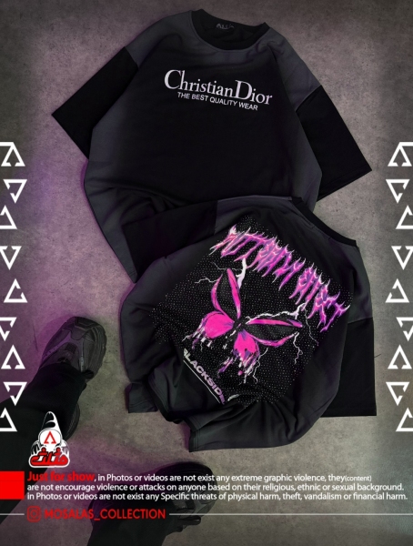 تیشرت گرم بالا پشت چاپ و نگین پروانه