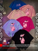 تیشرت پلنگ صورتی باکسی مشکی