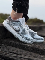 کتونی سایز میانه کاستوم NIKE DRAGON پیتون طوسی سفید