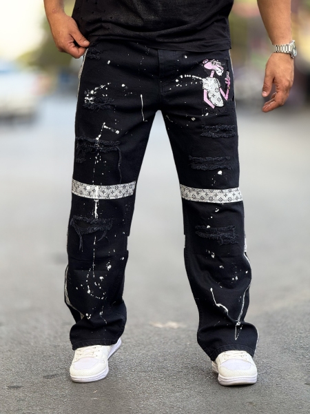 نیم بگ پلنگ صورتی مشکی