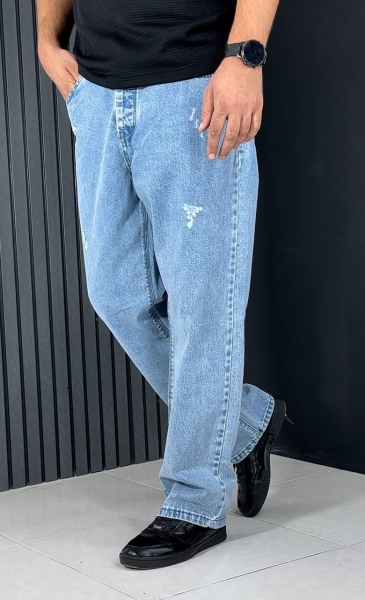 شلوار جین بگ استایل مردانه آبی