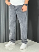 شلوار جین بگ استایل مردانه طوسی ذغالی