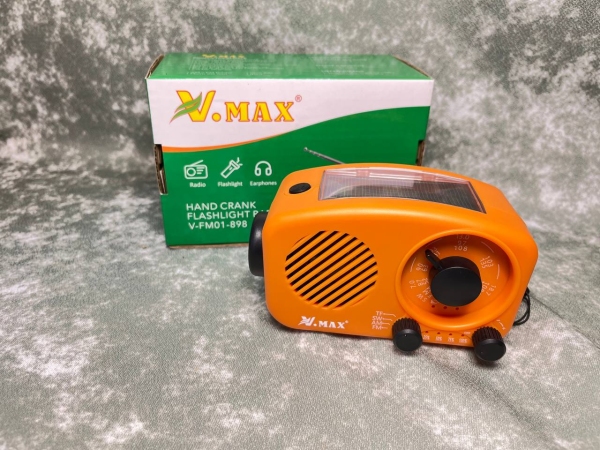 رادیو خورشیدی ویمکس مدل V-FM898-01 با پاوربانک و اسپیکر