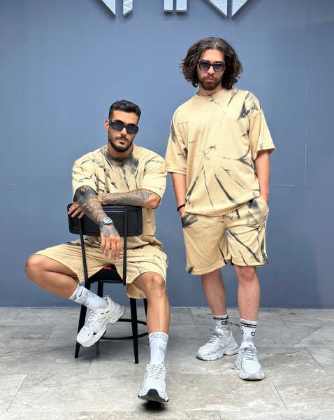 ست شلوارک ابروبادی کرم