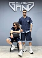 ست کارگو پیراهن شلوارک بالن سرمه ای