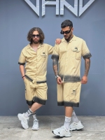 ست کارگو پیراهن شلوارک بالن کرم