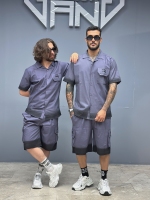 ست کارگو پیراهن شلوارک بالن بنفش