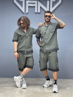 ست کارگو پیراهن شلوارک بالن سبز