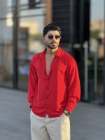 پیراهن لینن ابروبادی آستین بلند Yep قرمز
