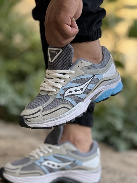 کتونی ساکونی طوسی آبی