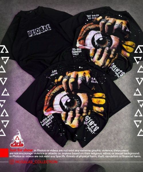 تیشرت دو رو چاپ طرح دست و چشم