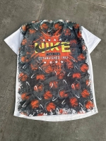 تیشرت آستین کوتاه سوزنی nike طوسی نارنجی