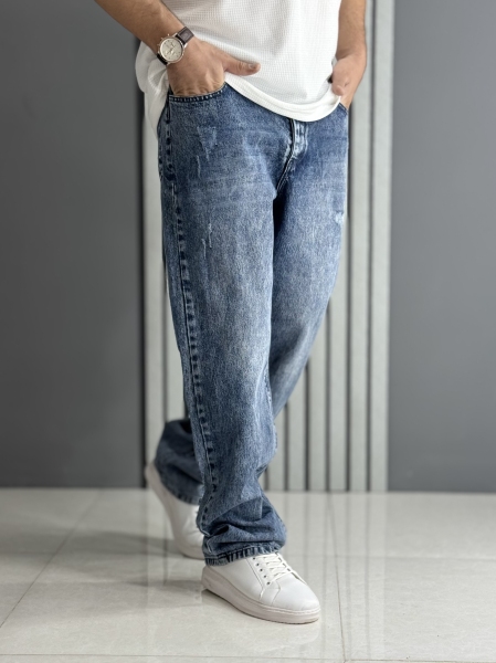 شلوار جین بگ آبی ( قد 105سانت )