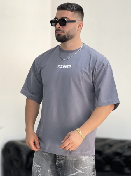 تیشرت 2نخ Focused طوسی