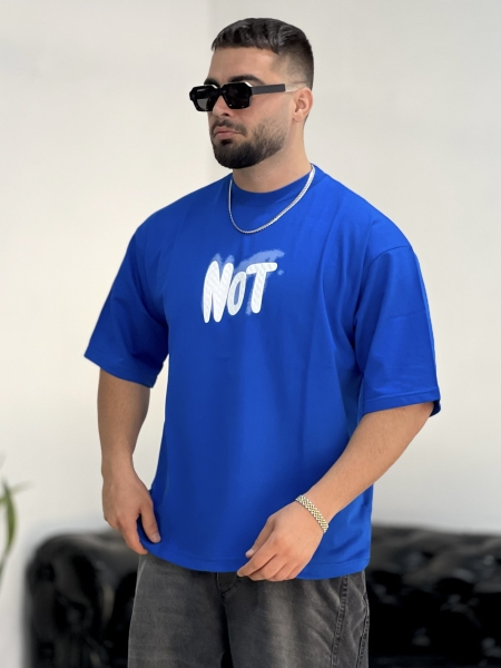 تیشرت 2نخ NOT آبی